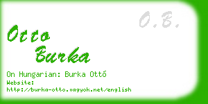 otto burka business card